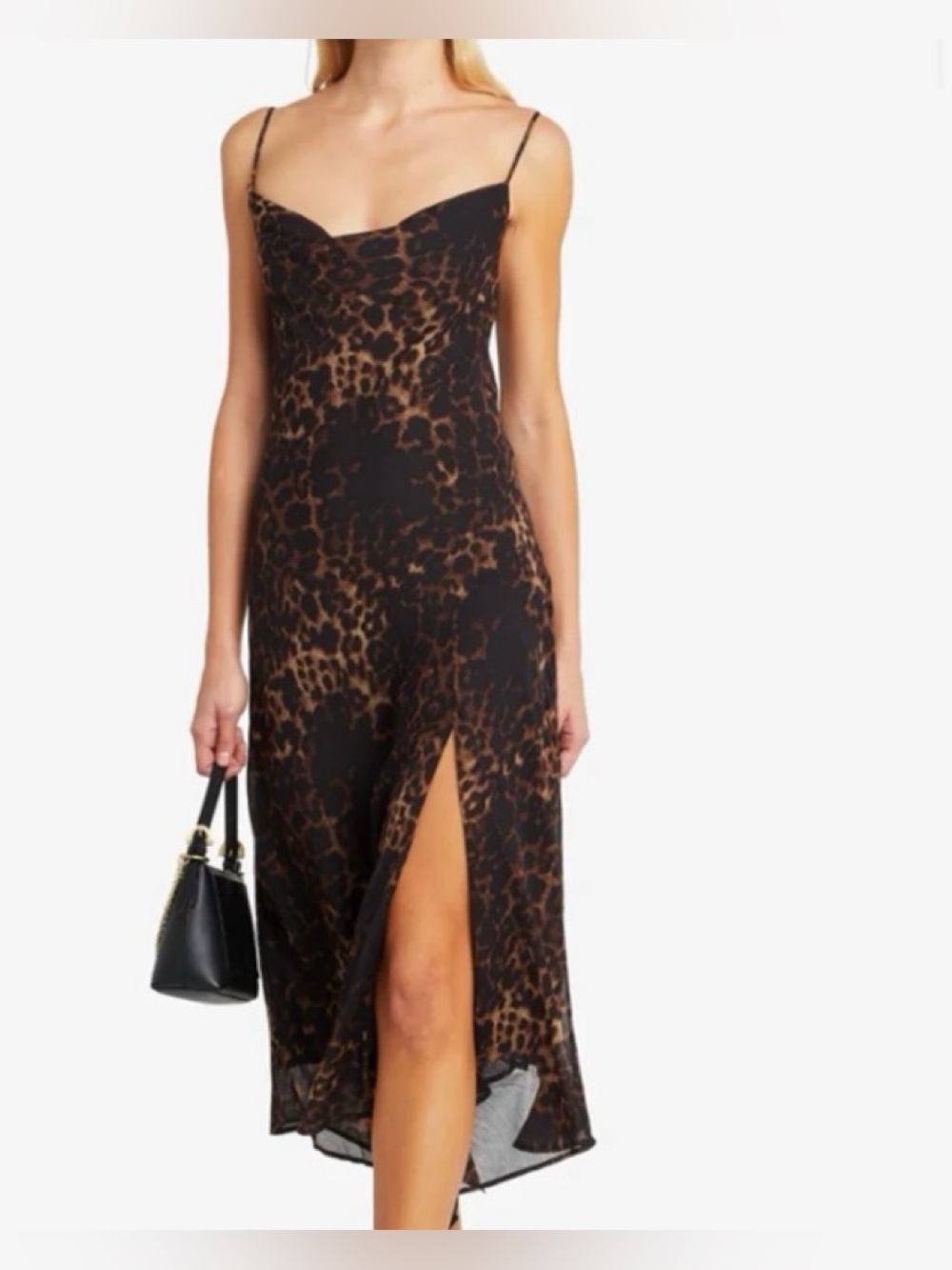o.p.t Marzena Leopard Print Midi Dress